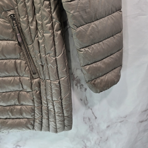 Aventura Down Puffer Jacket Womens XS Brown Parka Coat Hood Long FP Packable - Picture 14 of 15